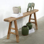 Artissance Handmade Wooden Entryway Bench, Vintage Noodle Bench - Image 4