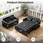 3 in 1 Sofa Bed, Loveseat Sleeper Sofa Bed - Image 4