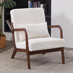 Mid Century Modern Accent Chair, Upholstered Corduroy Armchair - Image 8