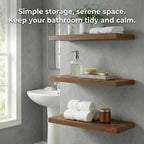 SAUMONIERES Floating Shelves Wall Shelf Solid Wood - Image 2