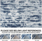 4x6 Area Rugs for Living Room: Washable Abstract Blue Grey Badroom Carpet | - Image 8
