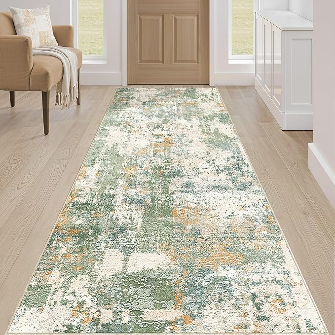 LOONGRUG Runner Rug 2x6 Washable Non-Slip Kitchen Neutral Modern Rug | Abstract - Image 4