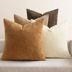 MIULEE Soft Decorative Chenille Fall Pillow Covers Brown 18x18 Pack of 4 | by MIULEE