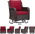 Towallmark Outdoor Swivel Wicker Glider Patio Chairs - Image 8