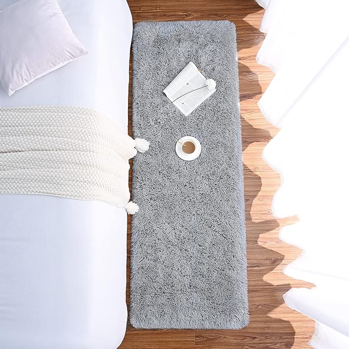 Chicrug Soft Runner Rugs for Bedroom Living Room Plush Fluffy Rug 2x8 | Shag - Image 4