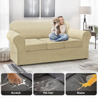 100% WaterproofCouch Cover 4-Piece Set Striped Sofa Slipcovers - Image 3