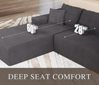 105" Convertible Sectional Couch - Image 4