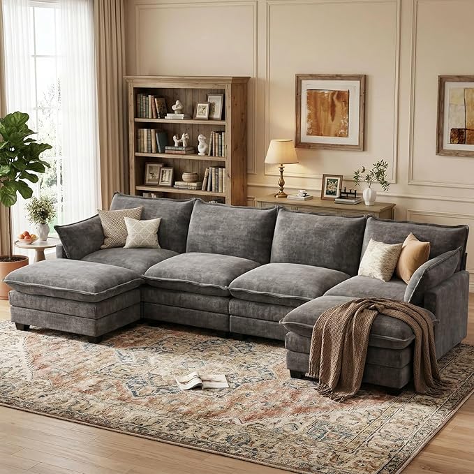 U Shaped Modular Sectional Sofa, Cloud Couch by Unknown