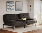 Flamaker Futon Sofa Bed Modern Folding Futon Set Linen Fabric Convertible - Image 7
