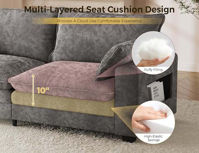 MapleGrace 80" Cloud Loveseat Sofa - Image 5