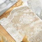 YJ YANJUN Vintage Lace Curtains Ivory Floral 105 inch Curtains 2 Panels - Image 5