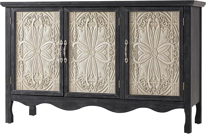 RoyalCraft Buffet Cabinet with Storage, Vintage Solid Wood Sideboard with 3 - Image 8