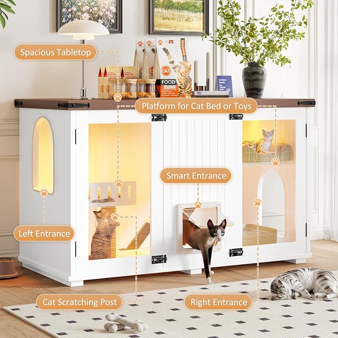 47.25" Large Cat Litter Box Enclosure - Image 6