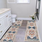 HEBE Boho Kitchen Rugs Set of 3, Non Slip Washable Kitchen Mats - Image 8