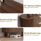 Decofy Fluted 6 Drawers Dresser, Curved Profile & Sturdy Legs, Wood TV Stand - Image 6
