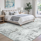 Rugflix 9x12 Area Rugs for Living Room, Washable Blue Grey Large Rug | Machine - Image 2