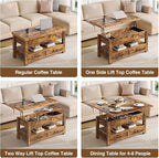 Rolanstar Coffee Table Lift Top, Converts to Dining Table - Image 5