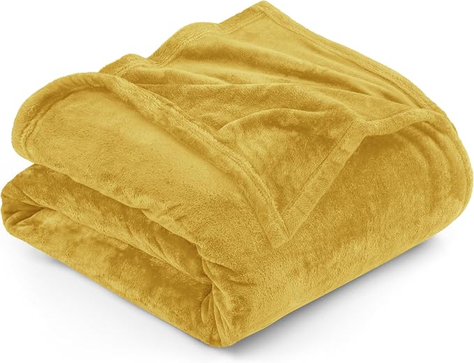 Utopia Bedding Fleece Blanket Full Size Gold 300GSM Luxury Fuzzy Soft by UTOPIABEDDING