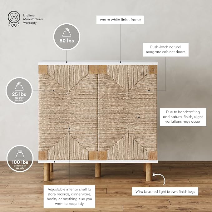 Nathan James Beacon Accent Natural Sideboard Storage Cabinet TV Stand - Image 4