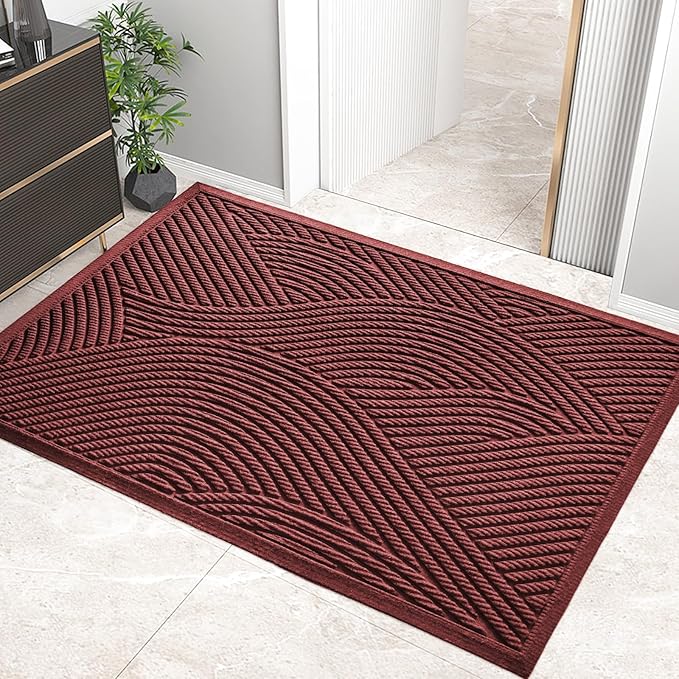 Sturdy Front Door Mat, Absorbent Muddy Dirt Resist Welcome Door Mats Outdoor by HIYARD