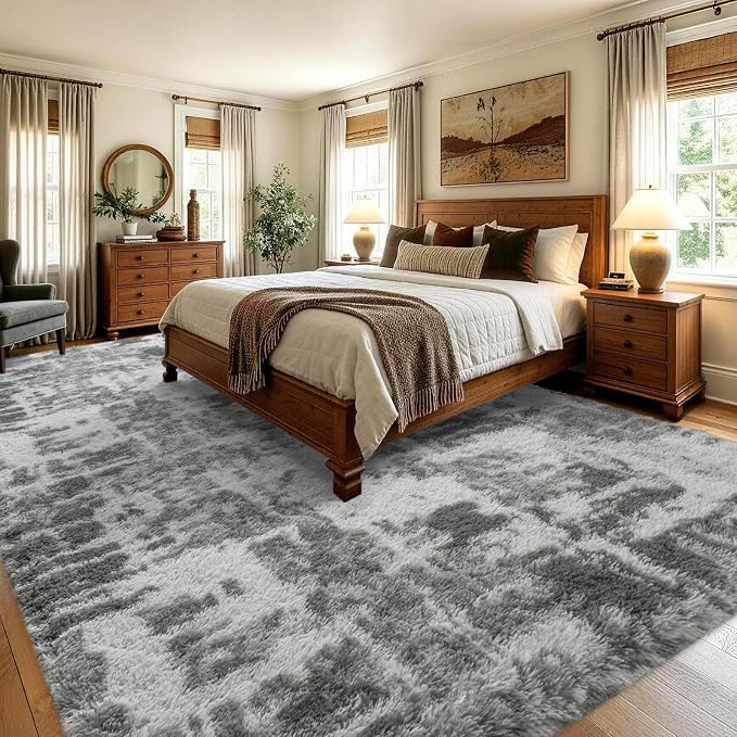 8x10 Extra Large Grey Fluffy Soft Area Rug Non-Slip - Image 4