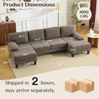 Karl home 110" U-Shape Sectional Couches - Image 2