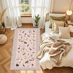 Pink Floral Hallway Runner Rug 2x4 - Image 5