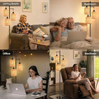 QIYIZM Floor Lamp for Living Room, 3-Lights Boho Rattan Tree Floor Lights - Image 7