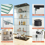 FANYUSHOW 5-Shelf Tempered Glass Display Cabinet - Image 4