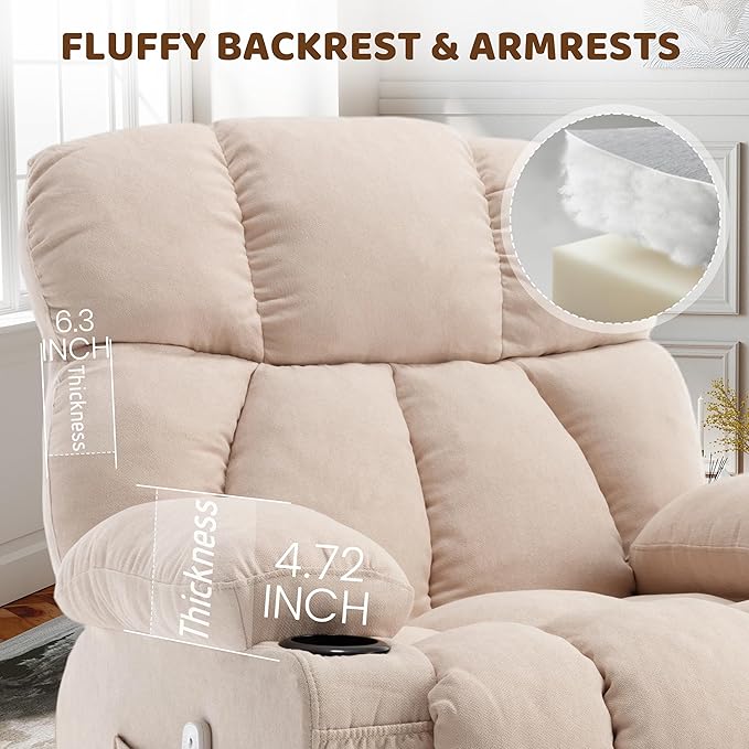 Massage Rocking Recliner Chair, Ergonomic Recliners Sofa - Image 4