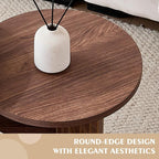 Round Side Tables Set of 3, Circle Modern Fluted Nesting Coffee Table, Accent - Image 7