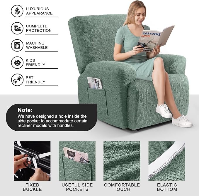 Timeles Recliner Covers Extra Wide Recliner Chair Cover Reclining Sofa - Image 3