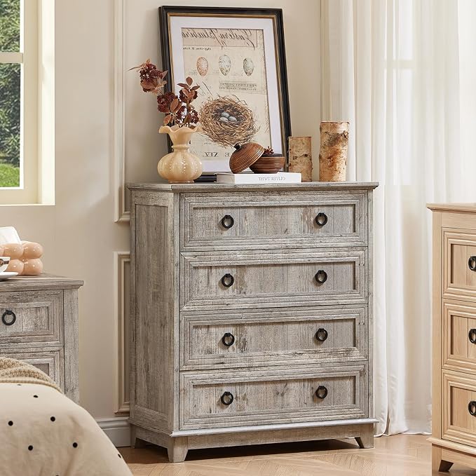 Joaxswe Farmhouse 4 Drawer Dresser - Image 8