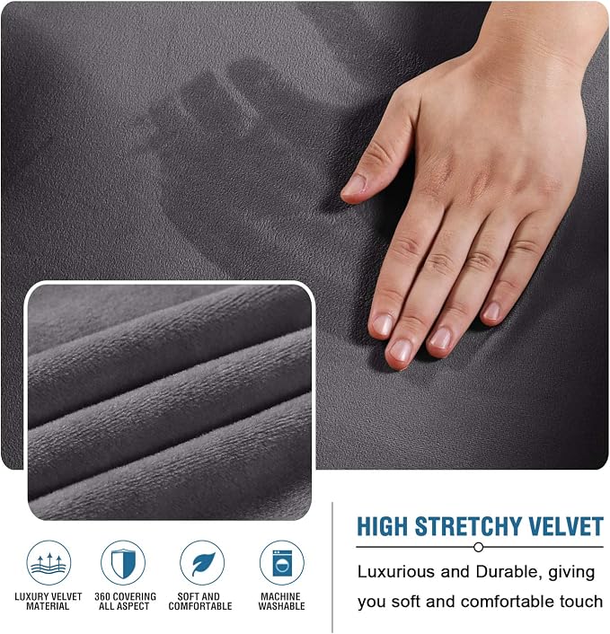 H.VERSAILTEX Real Velvet Futon Cover Armless Sofa Covers Sofa Bed Covers - Image 3