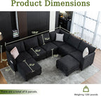 122.8" Large Sectional Couches for Living Room, 6 Seater L Shaped Modular - Image 2