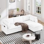 Vesgantti 109" L Shaped Cloud Sectional Couch, Comfy Corduroy Upholstered by Vesgantti