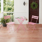 GarveeLife 3 Piece Patio Bistro Set, Folding Patio Bistro Table and Chairs Set - Image 7