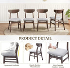P PURLOVE Modern 3 Piece Table Set, Triangular Table and 2 Curved Wood Chairs - Image 6
