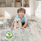 LOONGRUG 3x5 Rug Machine Washable Neutral Modern Soft Rug Grey Brown | Stain - Image 7