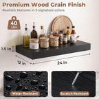 12 inch Deep Floating Shelves for Wall, 24 inch Wide Engineered Wood Wall - Image 2