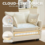 Modular Sectional Sofa Cloud Couch, Deep Seat Washable Chenille Fabric Sofa - Image 3