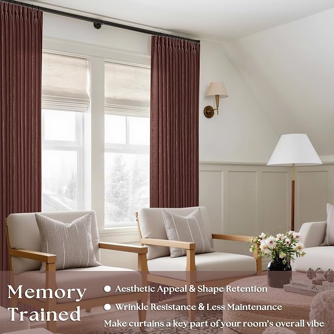 Pinch Pleated Semi Sheer Linen Curtains - Image 2