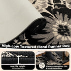 Findosom Hallway Runner Rug 2x5, Non Slip High-Low Textured Floral Washable - Image 4