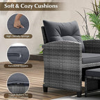 Tangkula 5 Pieces Patio Conversation Set, PE Wicker Rattan Outdoor Furniture Set - Image 4
