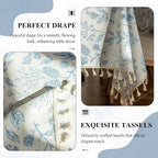VClife Table Cloth Blue and White Table Cloth Rectangle Tablecloth Rustic - Image 4