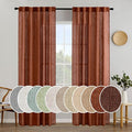MIULEE Burnt Orange Fall Linen Curtains by MIULEE