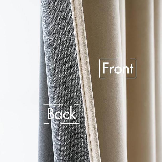 MIULEE Velvet Curtains 52x96 inches 2 Panels Beige Blackout Curtains | Luxury - Image 6