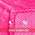 Exclusivo Mezcla Soft Waffle Fleece Bed Blanket Queen Size, Hot Pink | - Image 8
