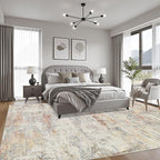 10x12 Area Rug Living Room: Modern Washable Indoor Soft Carpet Taupe | - Image 3