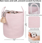 XUANGUO Cotton Rope Laundry Basket Hamper - Image 2